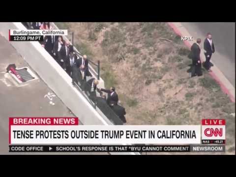 Trump Motorcade Pulls Over On Side Of Road & Litterally Walks To Event To Get Around Protesters [VID]