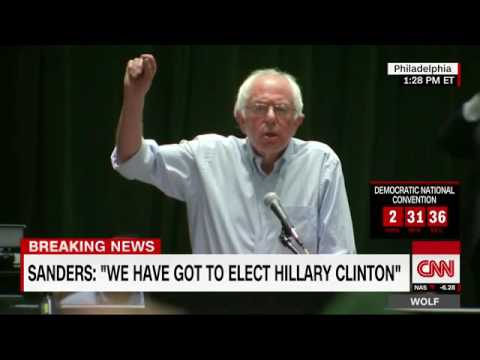 Bernie Sanders gets booed by supporters when he says “we have got to elect Hillary Clinton”