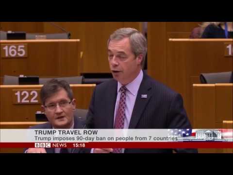 Nigel Farage does Battle with the European Union:  The European Parliament is terrified of Trump! 