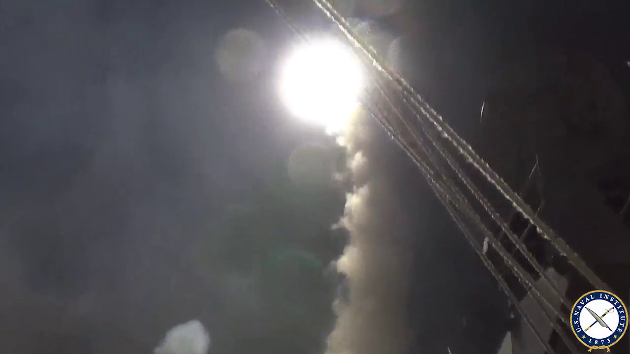 VIDEO: U.S. Destroyers Fire 59 Tomahawks on Syrian Airfield in Retaliation for Chemical Attack