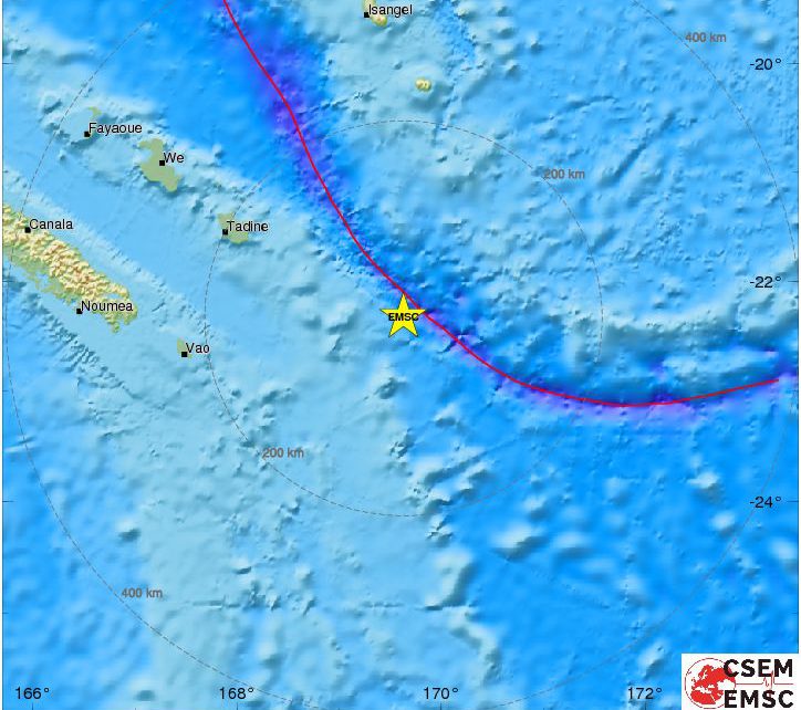 6.0 Magnitude Earthquake SOUTHEAST OF LOYALTY ISLANDS – 2018/12/06 – 6+ Mag. 