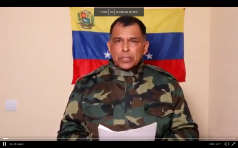 BREAKING: WATCH – Venezuelan Colonel Vazquez Alvarez defects and calls on his comrades-in-arms over VIDEO MESSAGE