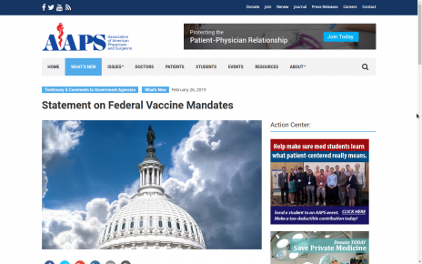 HUGE! Physicians group strongly opposes mandated vaccines: Statement on Federal Vaccine Mandates – AAPS | Association of American Physicians and Surgeons