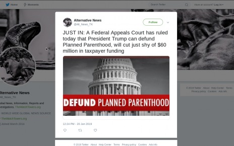 JUST IN: A Federal Appeals Court has ruled today that President Trump can defund Planned Parenthood, will cut just shy of  million in taxpayer funding