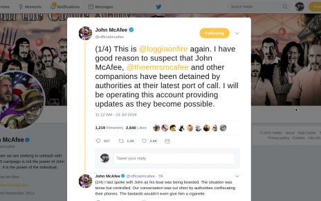 Mr John McAfee is Missing!