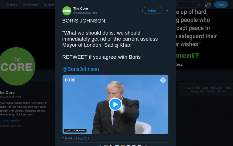 BORIS JOHNSON: “What we should do is, we should immediately get rid of the current useless Mayor of London, Sadiq Khan”