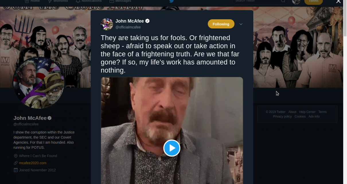 McAfee: They Are Taking Us For Fools. Or Frightened Sheep – Afraid To Speak Out Or Take Action In The Face Of A Frightening Truth